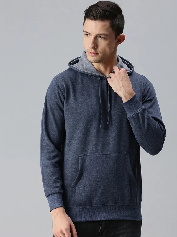 Melange_Blue_Hoodie_For_Men