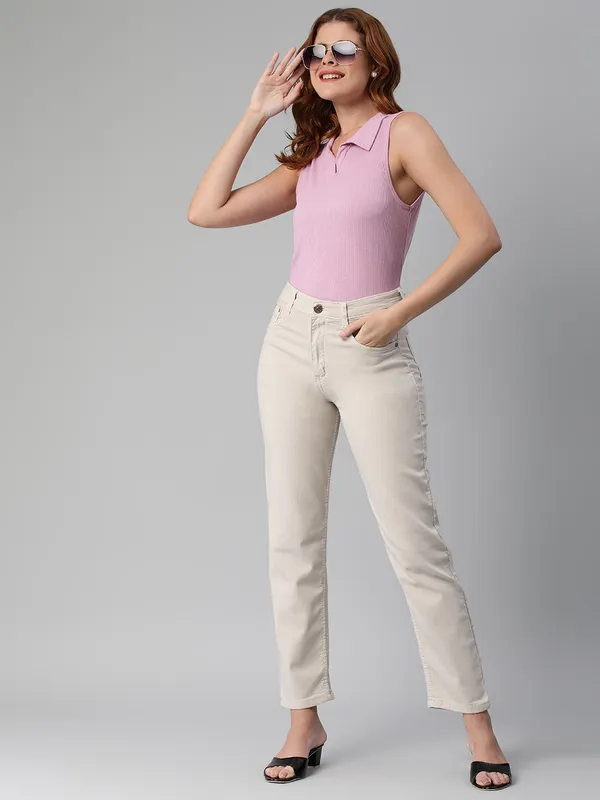 Denim_Straight_Fit_Jeans_for_Women_|_Beige