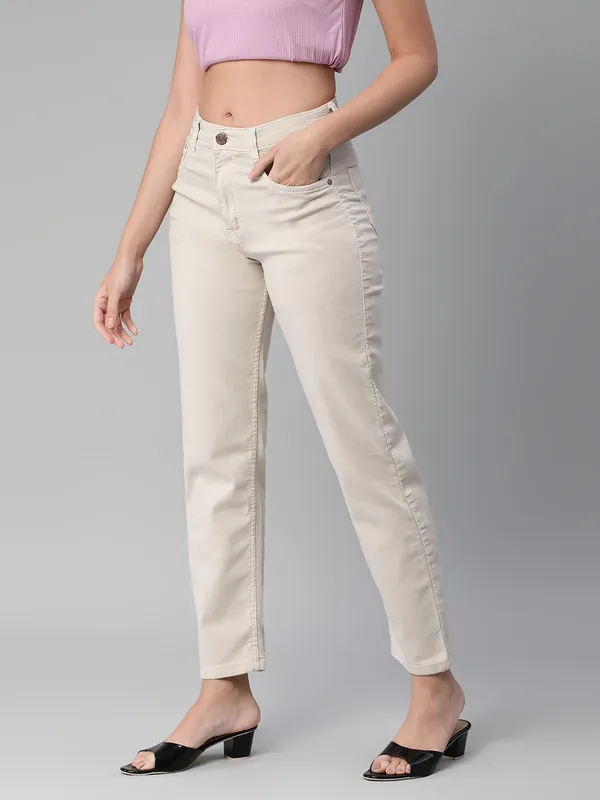 Denim_Straight_Fit_Jeans_for_Women_|_Beige