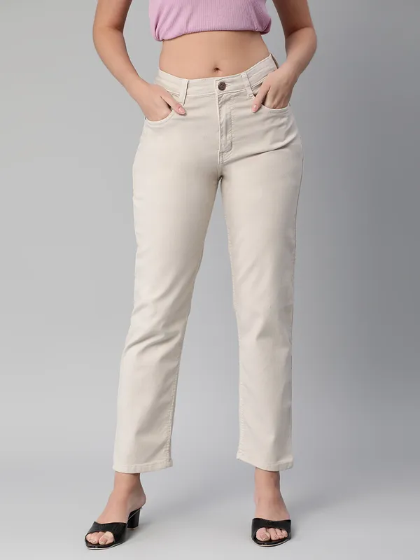 Denim_Straight_Fit_Jeans_for_Women_|_Beige