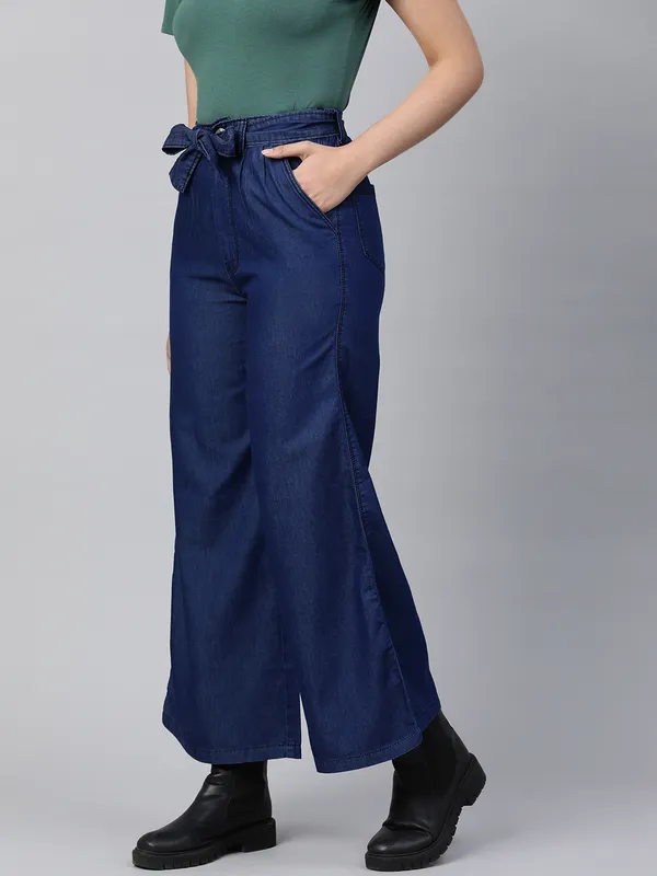 Regular_Denim_Plazzo_For_Women_|_Dark_Blue