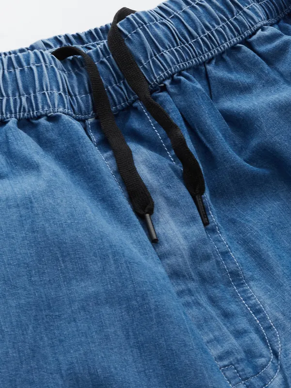 Flat-Front_Cargo_Shorts_with_Elasticated_Waist_for_Men_|_Blue