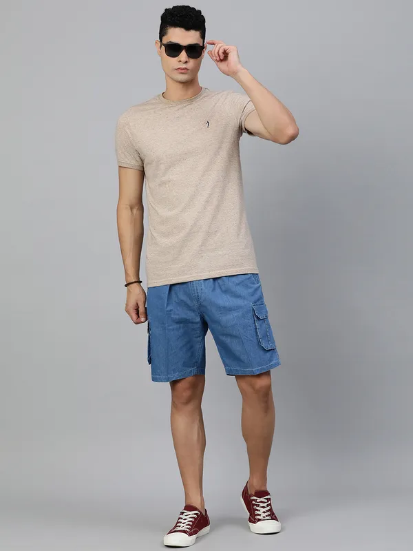 Flat-Front_Cargo_Shorts_with_Elasticated_Waist_for_Men_|_Blue