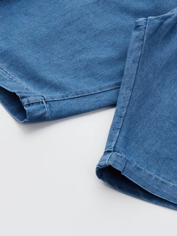 Flat-Front_Cargo_Shorts_with_Elasticated_Waist_for_Men_|_Blue