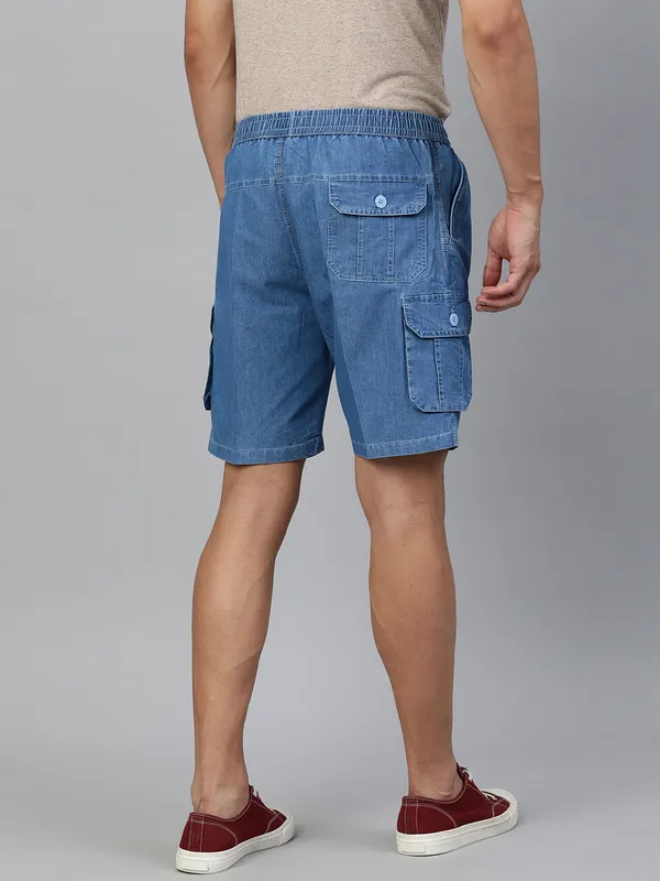 Flat-Front_Cargo_Shorts_with_Elasticated_Waist_for_Men_|_Blue