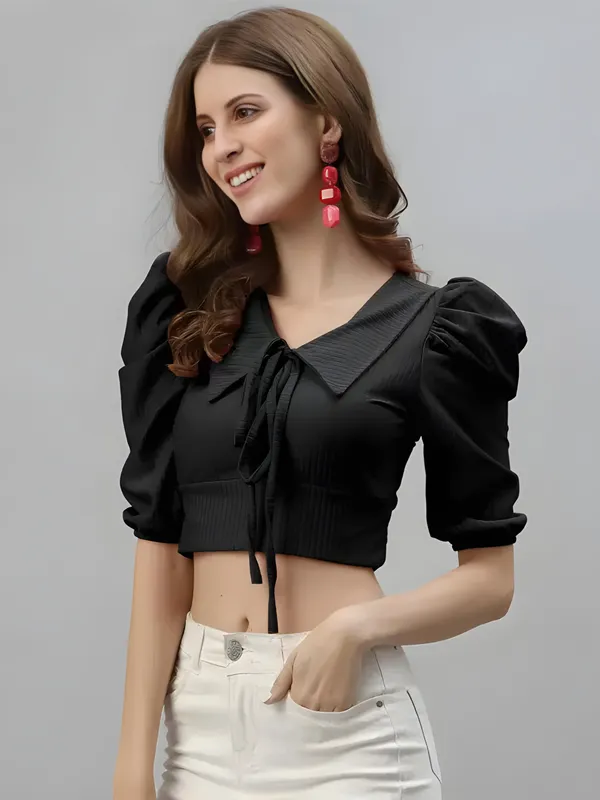 Black_Polyester_Solid_Tie-Up_Coller_Neck_Crop_Tops