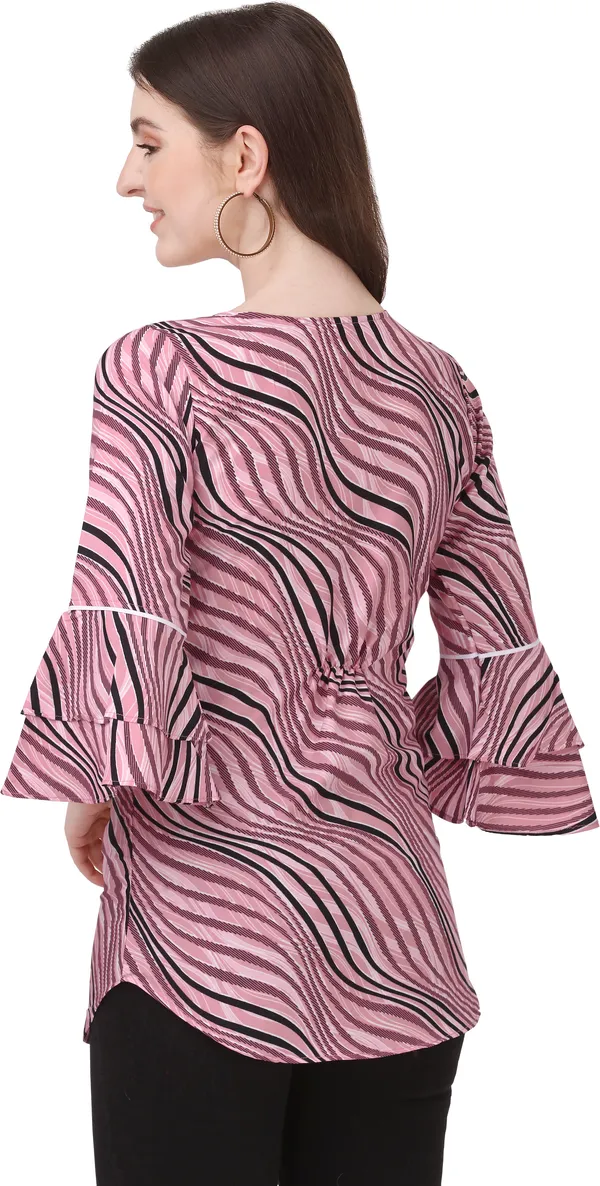 Peach_&_Blue_Crepe_Stripe_Printed_Bell_Sleeve_Combo_Tunic_Tops