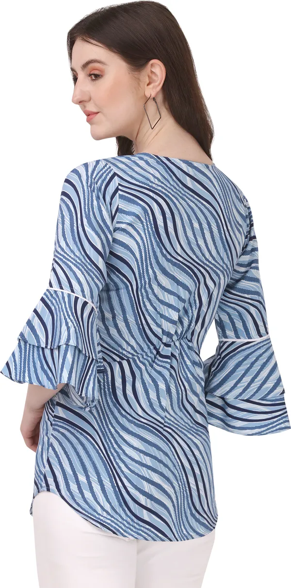 Peach_&_Blue_Crepe_Stripe_Printed_Bell_Sleeve_Combo_Tunic_Tops