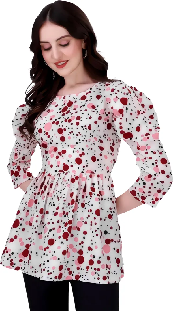 Maroon_Classic_Crepe_2D_Dot_Trending_Tunic_Tops