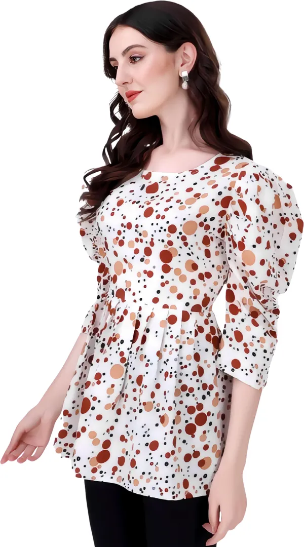 Brown_Classic_Crepe_2D_Dot_Trending_Tunic_Tops