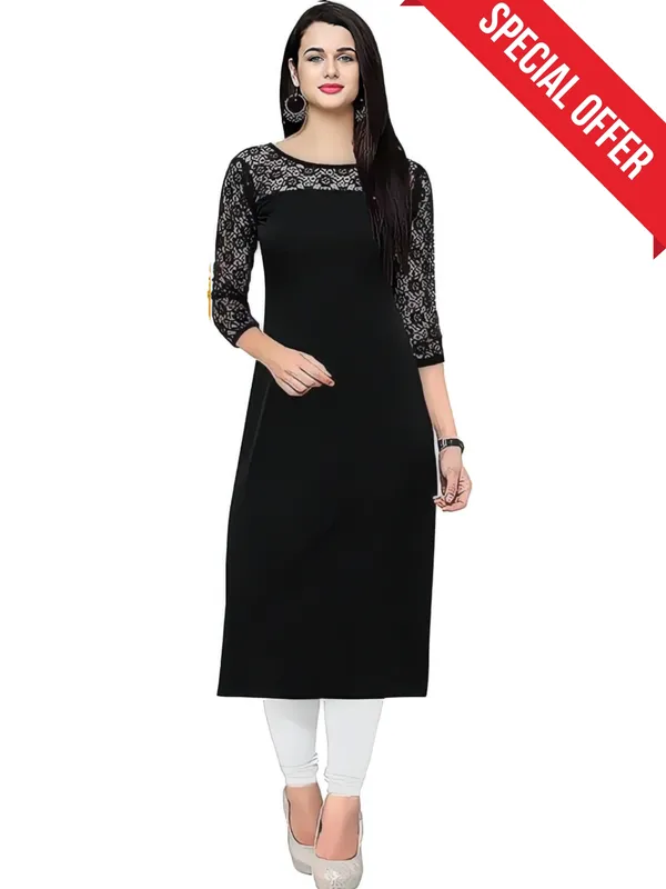 Women_Black_Premium_Crepe_Solid_Straight_A-Line_Kurtis