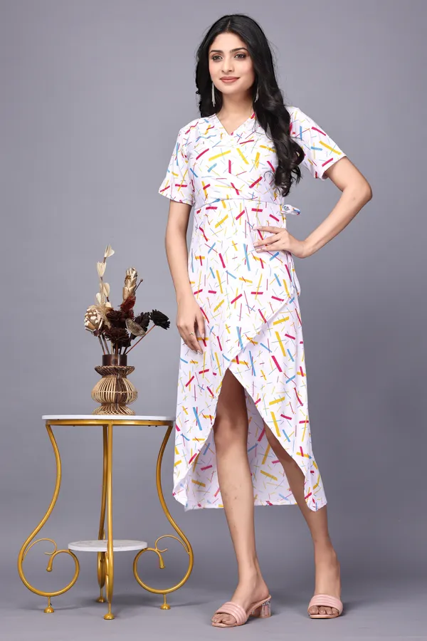White_Primiuam_Western_Wear_Solid_Bodycon_Dress
