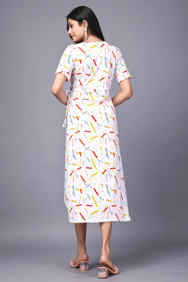 White_Primiuam_Western_Wear_Solid_Bodycon_Dress