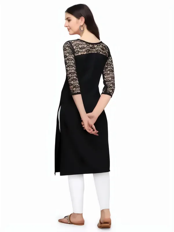 Black_Crepe_Solid_Kurta_For_Women