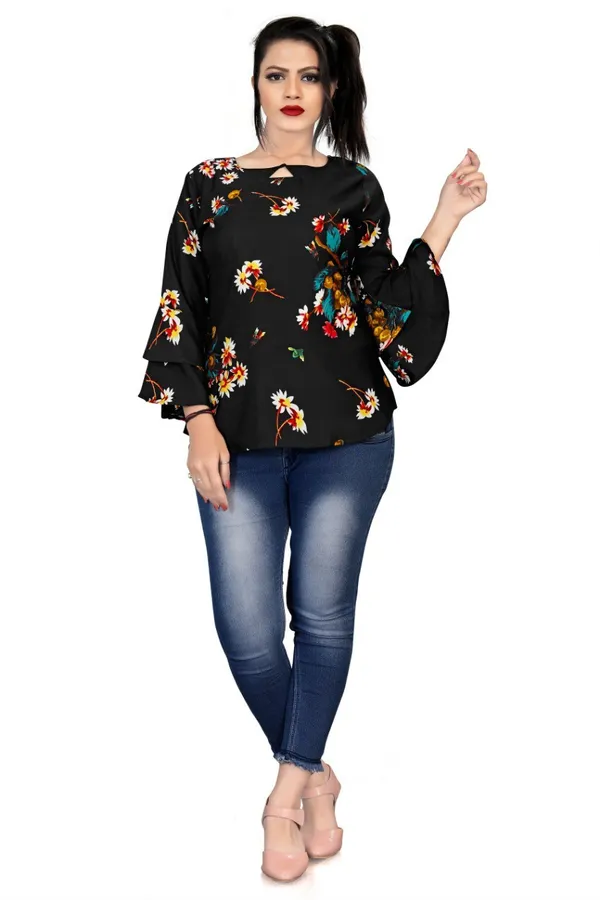 Black_Crepe_Printed_Top_For_Women