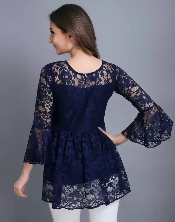Blue_Primiuam_Russel_Net_With_Crepe_Inner_Bell_Sleeve_Tops
