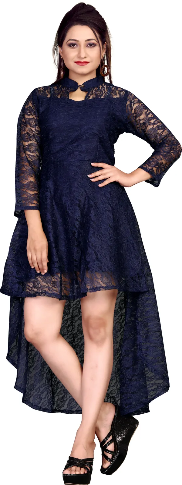 Blue_Heavy_Coding_Net_With_Inner_Premium_High_Low_Dress_For_Women