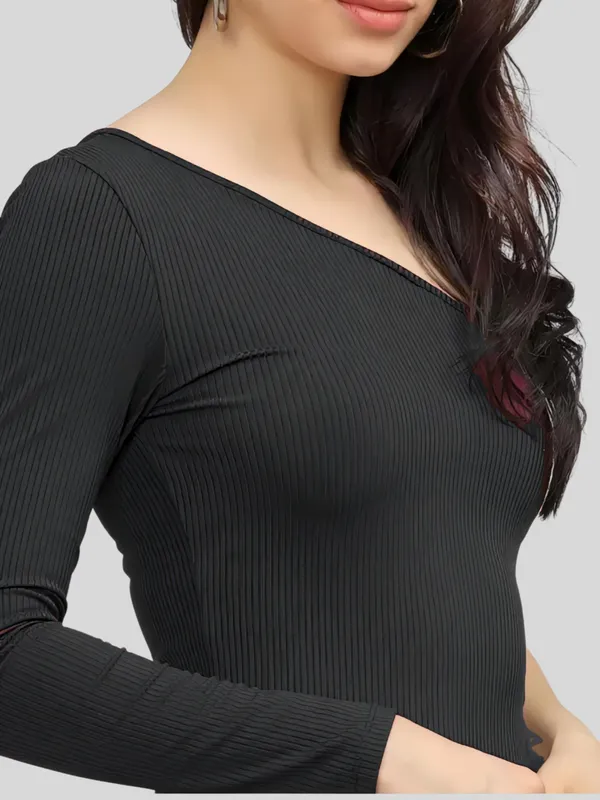 Black_Polyester_Blend_One_Shoulder_Solid_Bodycon_Dress