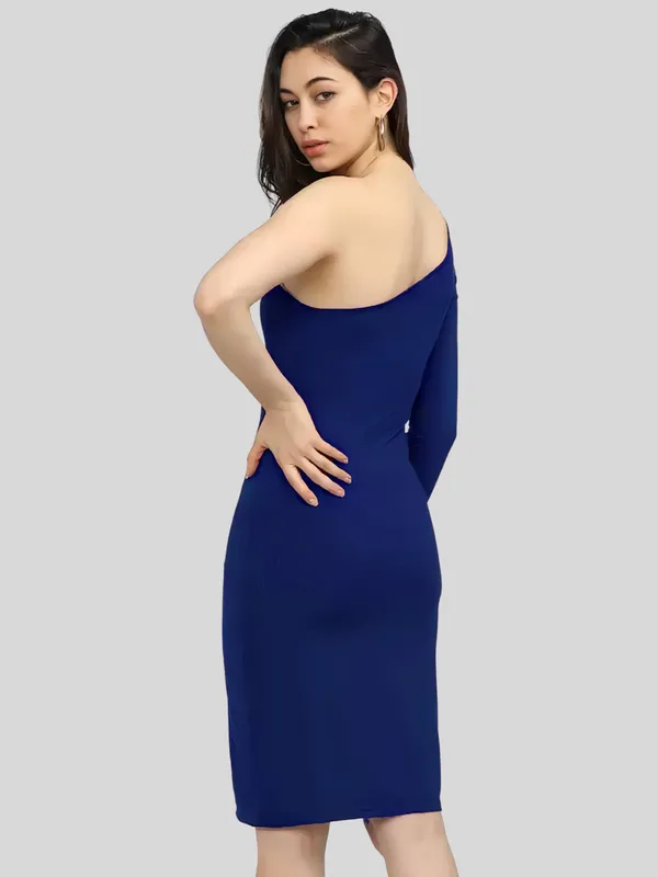 Blue_Polyester_Blend_One_Shoulder_Solid_Bodycon_Dress