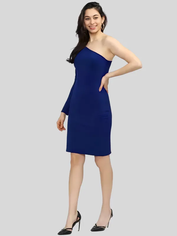 Blue_Polyester_Blend_One_Shoulder_Solid_Bodycon_Dress