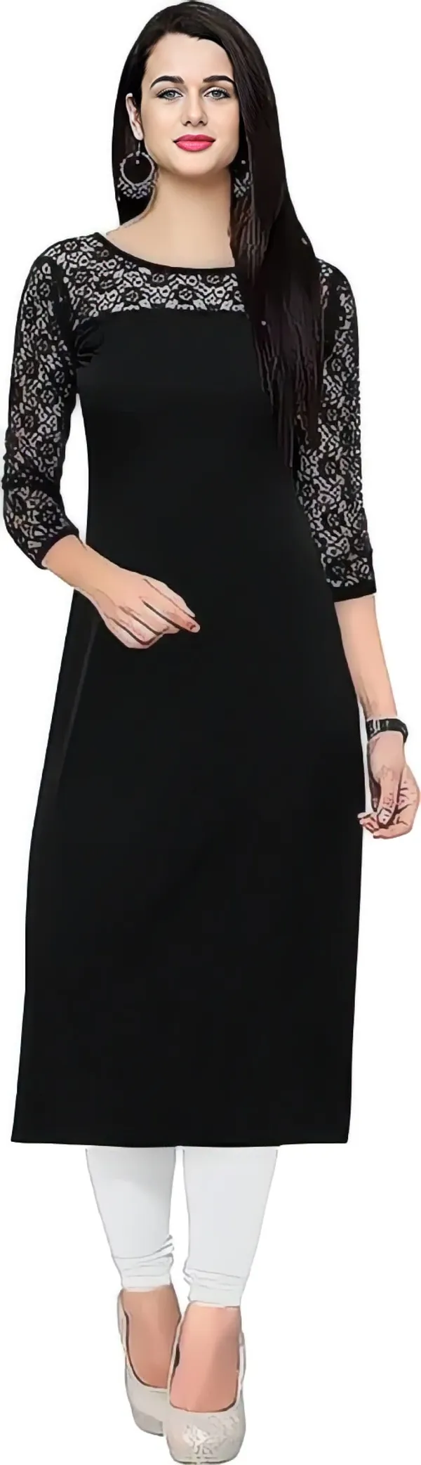 Women_Red_&_Black_Premium_Crepe_Solid_Straight_A-Line_Combo_Kurtis