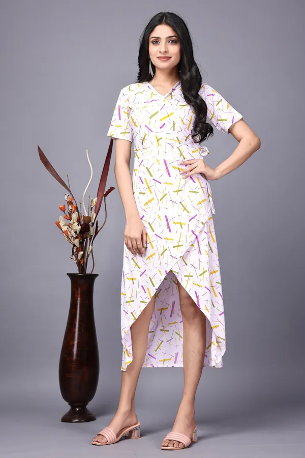 White_Primiuam_Western_Wear_Solid_Bodycon_Dress