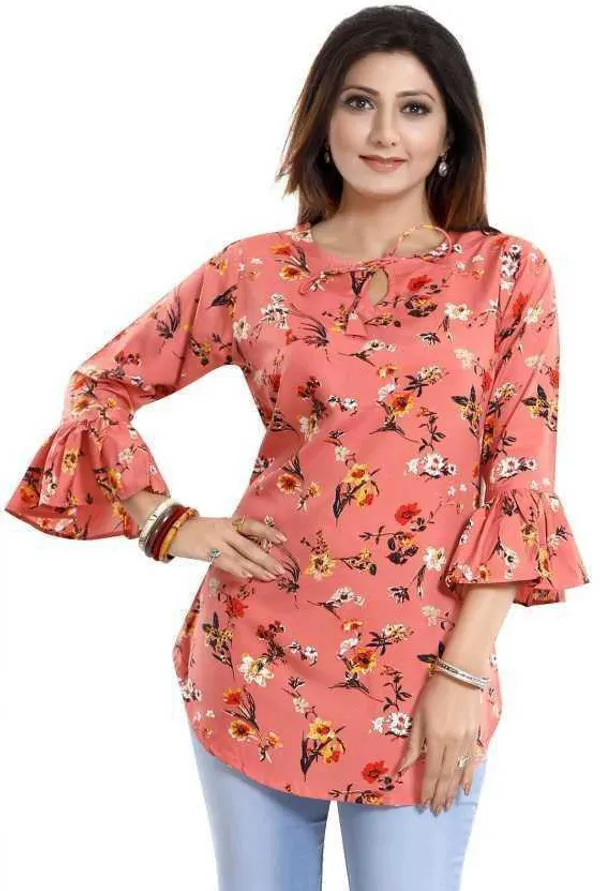 Orange_Crepe_Floral_Printed_Tie-Up_Neck_Tunic_Tops