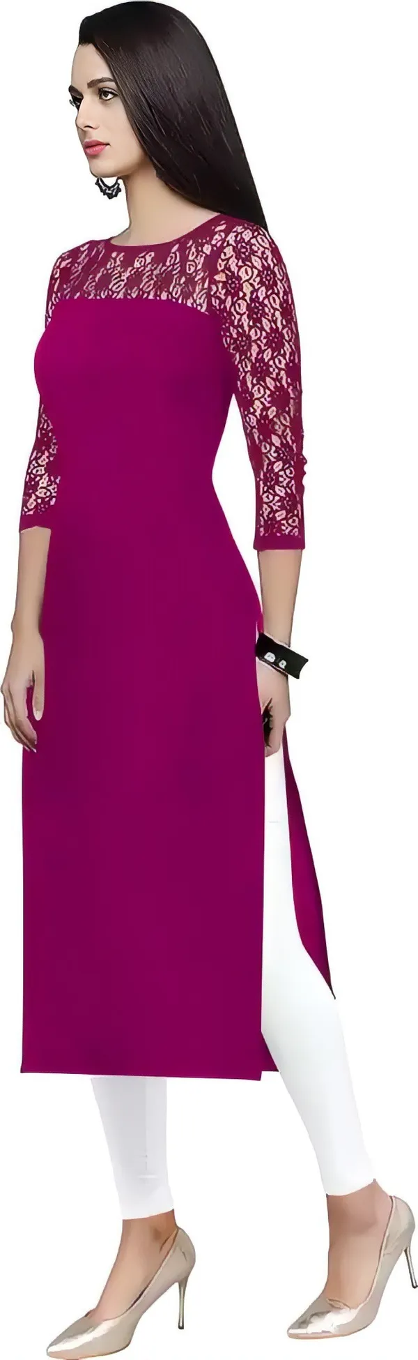 Purple_Crepe_Solid_Kurta_For_Women