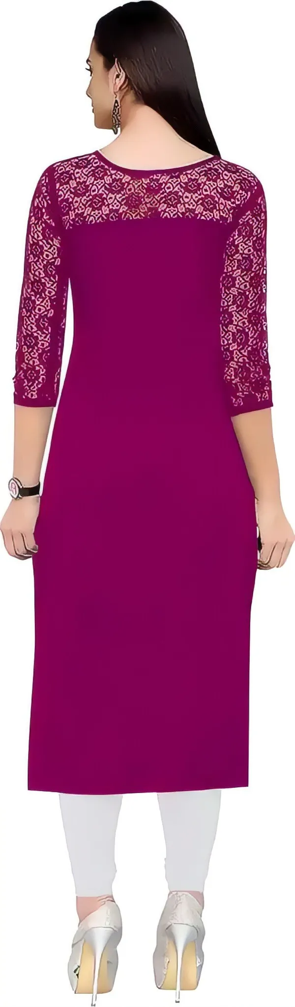 Purple&Yellow_Crepe_Solid_Kurta_For_Women