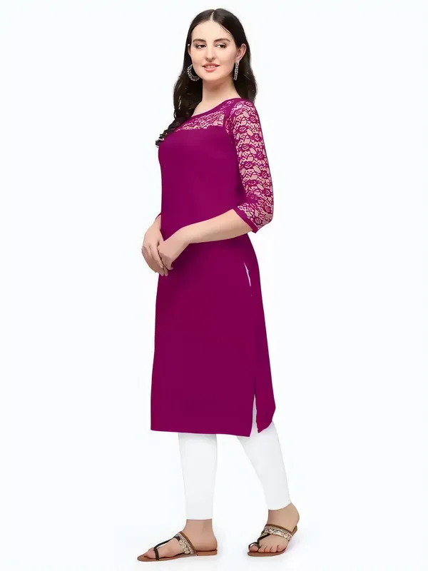 Purple_Crepe_Solid_Kurta_For_Women