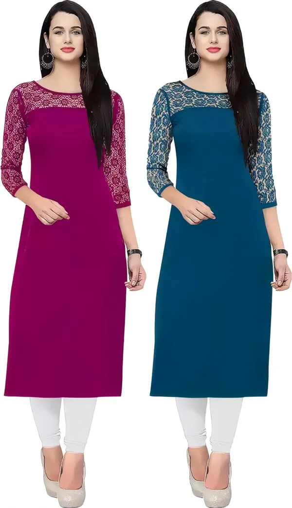 Purple&Light_Blue_Crepe_Solid_Kurta_For_Women