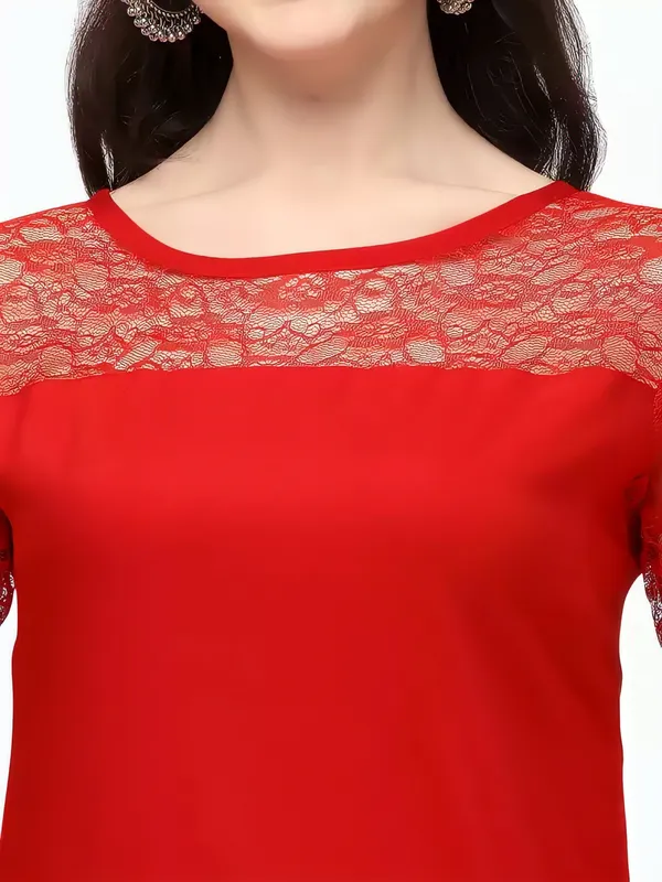 Women_Red_Premium_Crepe_Solid_Straight_A-Line_Kurtis