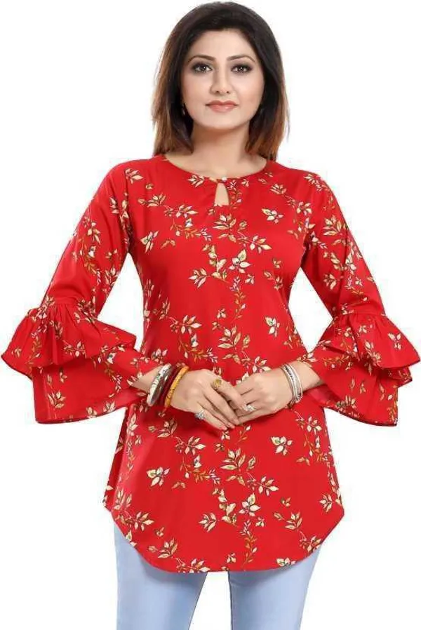 Red_Crepe_Floral_Printed_Keyhole_Neck_Tunic_Tops