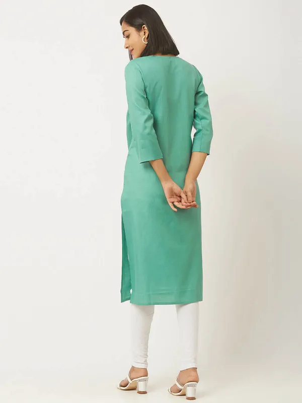 Blue_&_Light_Green_Premium_Cotton_Blend_Solid_Straight_Combo_Kurtis_With_Pocket