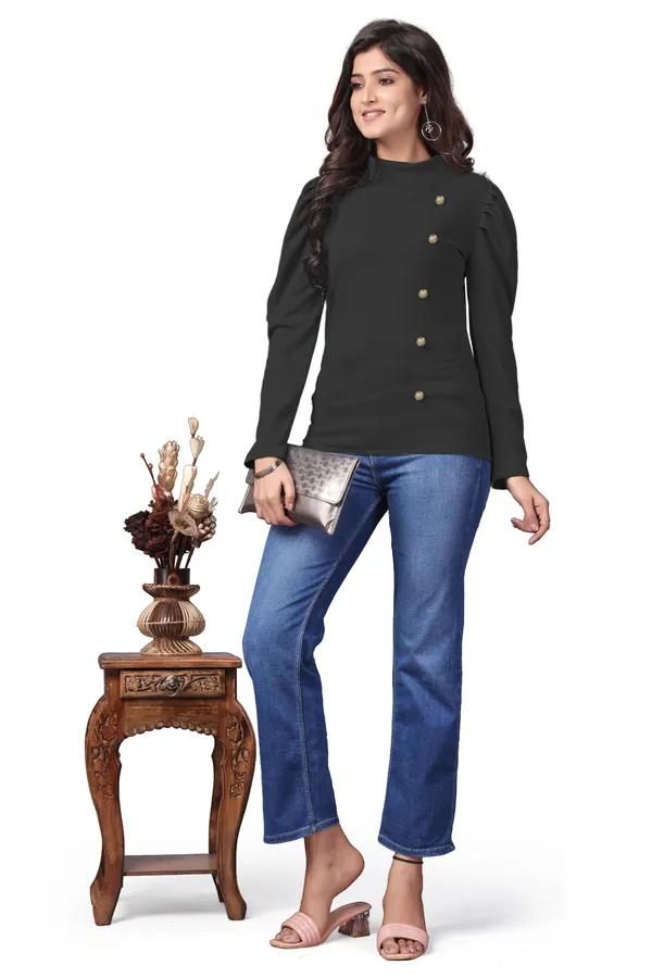 Black_Polyester_Classic_Wear_Puff_Sleeve_Regular_T-Shirts