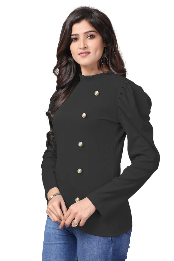 Black_Polyester_Classic_Wear_Puff_Sleeve_Regular_T-Shirts