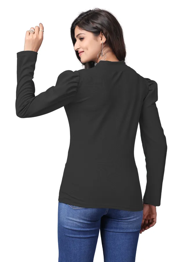 Black_Polyester_Classic_Wear_Puff_Sleeve_Regular_T-Shirts