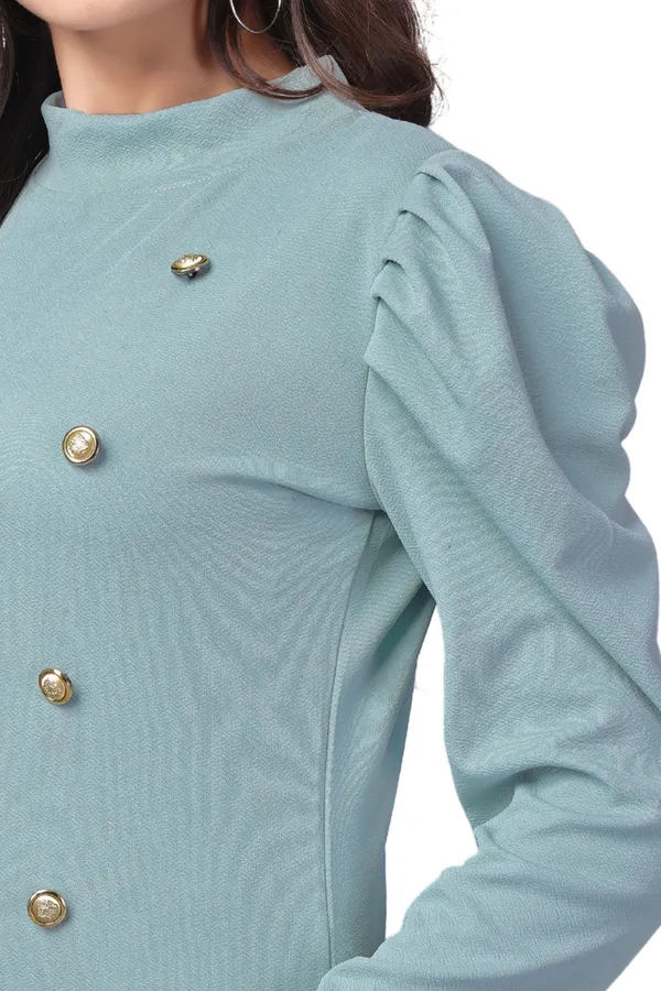 Light_Green_Polyester_Classic_Wear_Puff_Sleeve_Regular_T-Shirts