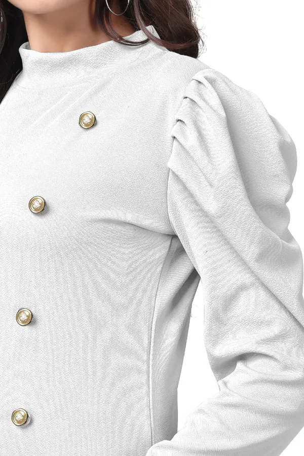 White_Polyester_Classic_Wear_Puff_Sleeve_Regular_T-Shirts
