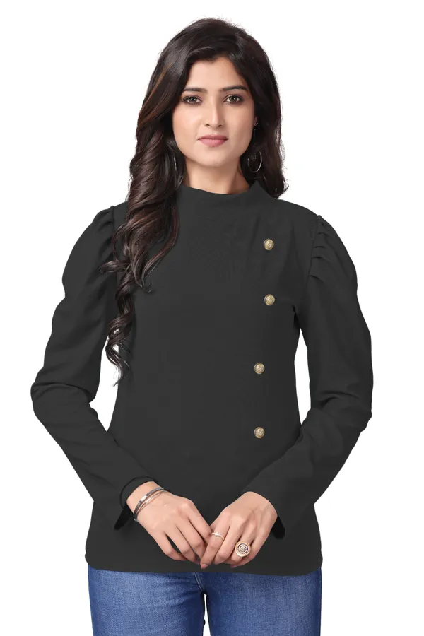 Black_Polyester_Classic_Wear_Puff_Sleeve_Regular_T-Shirts
