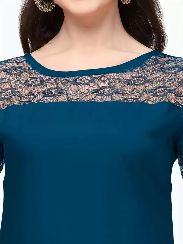 Women_Teal_Premium_Crepe_Solid_Straight_A-Line_Kurtis