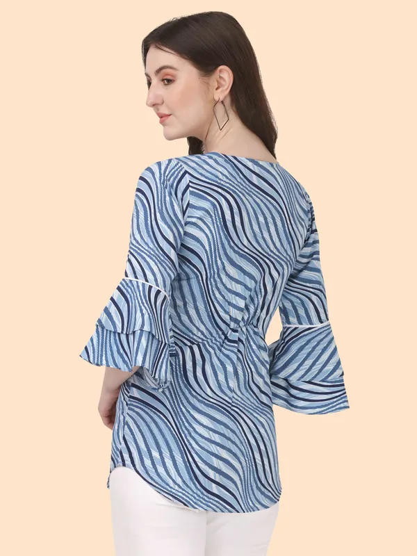 Blue_Crepe_Stripe_Printed_Bell_Sleeve_Tunic_Tops
