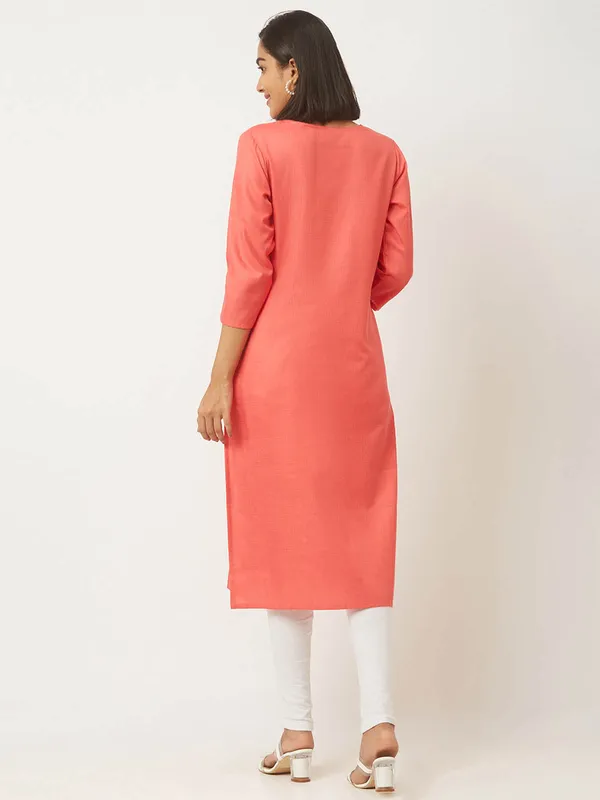 Yellow_&_Pink_Premium_Cotton_Blend_Solid_Straight_Combo_Kurtis_With_Pocket