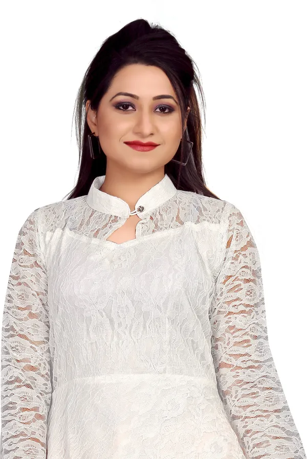 White_Heavy_Coding_Net_With_Inner_Premium_High_Low_Dress_For_Women