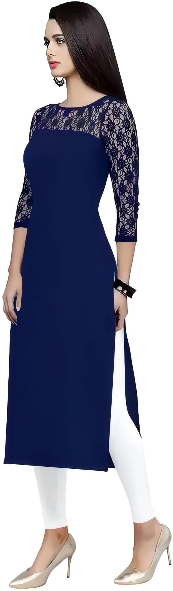 Women_Yellow_&_Blue_Premium_Crepe_Solid_Straight_A-Line_Combo_Kurtis