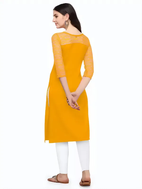 Women_Yellow_Premium_Crepe_Solid_Straight_A-Line_Kurtis