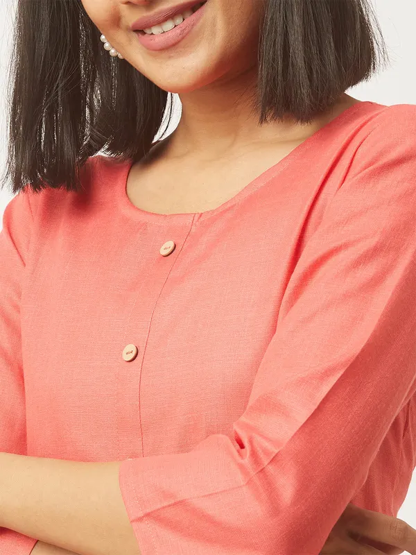 Pink_&_Black_Premium_Cotton_Blend_Solid_Straight_Combo_Kurtis_With_Pocket
