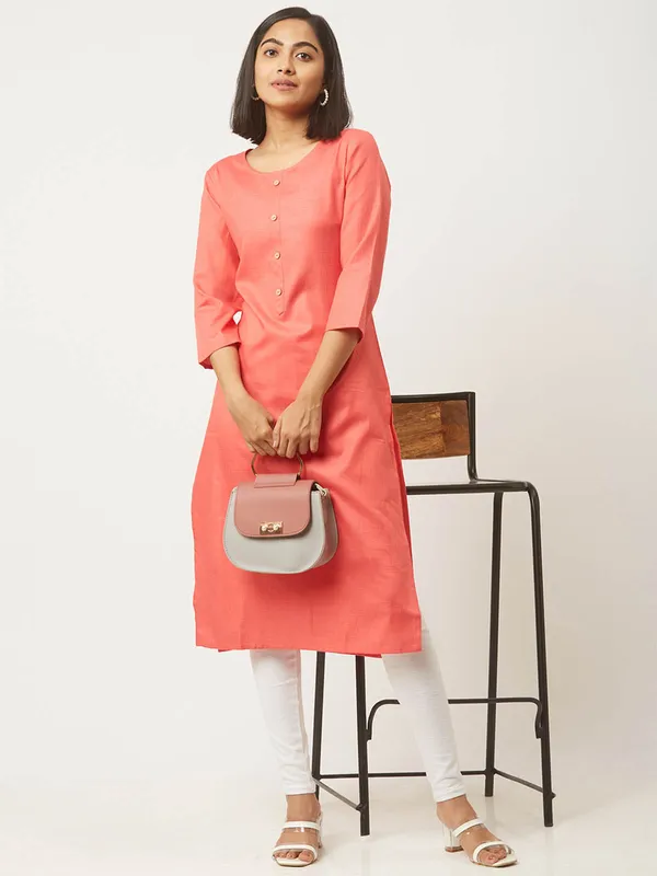 Pink_&_Black_Premium_Cotton_Blend_Solid_Straight_Combo_Kurtis_With_Pocket
