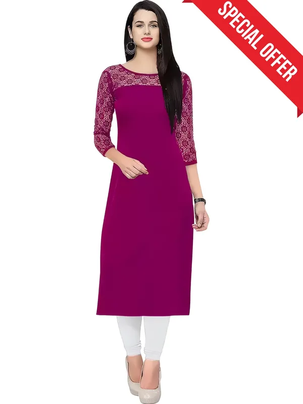 Women_Purple_Premium_Crepe_Solid_Straight_A-Line_Kurtis