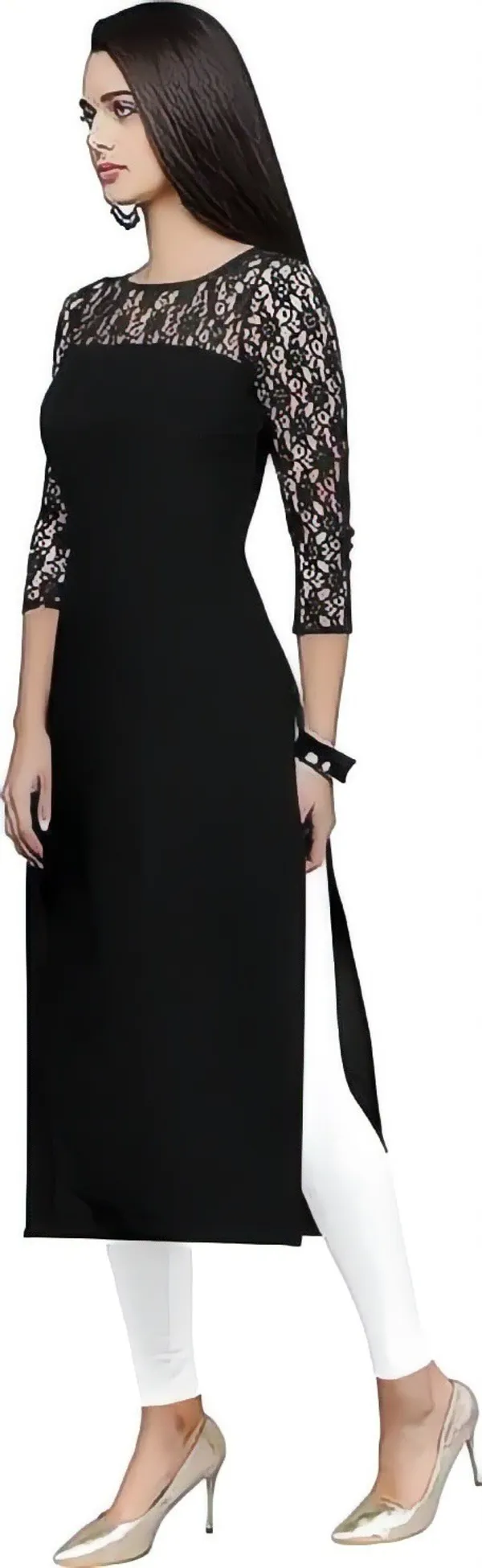 Women_Black_Premium_Crepe_Solid_Straight_A-Line_Kurtis